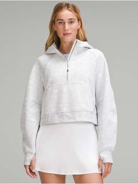 Lululemon Scuba Oversized Half-Zip Hoodie - Spray Leopard WP Grey Multi